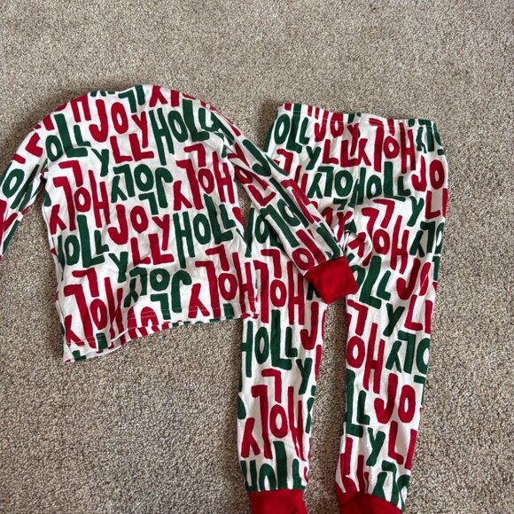 Carters Christmas PJs 3T Pajamas Holly Jolly White Red Green - Picture 6 of 6